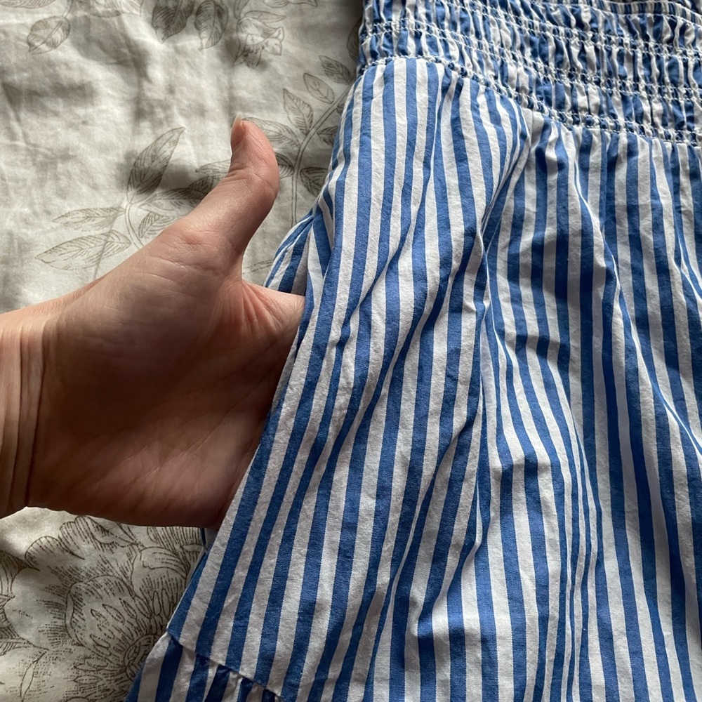 Madewell Blue and White Striped Midi Dress - Picture 6 of 12